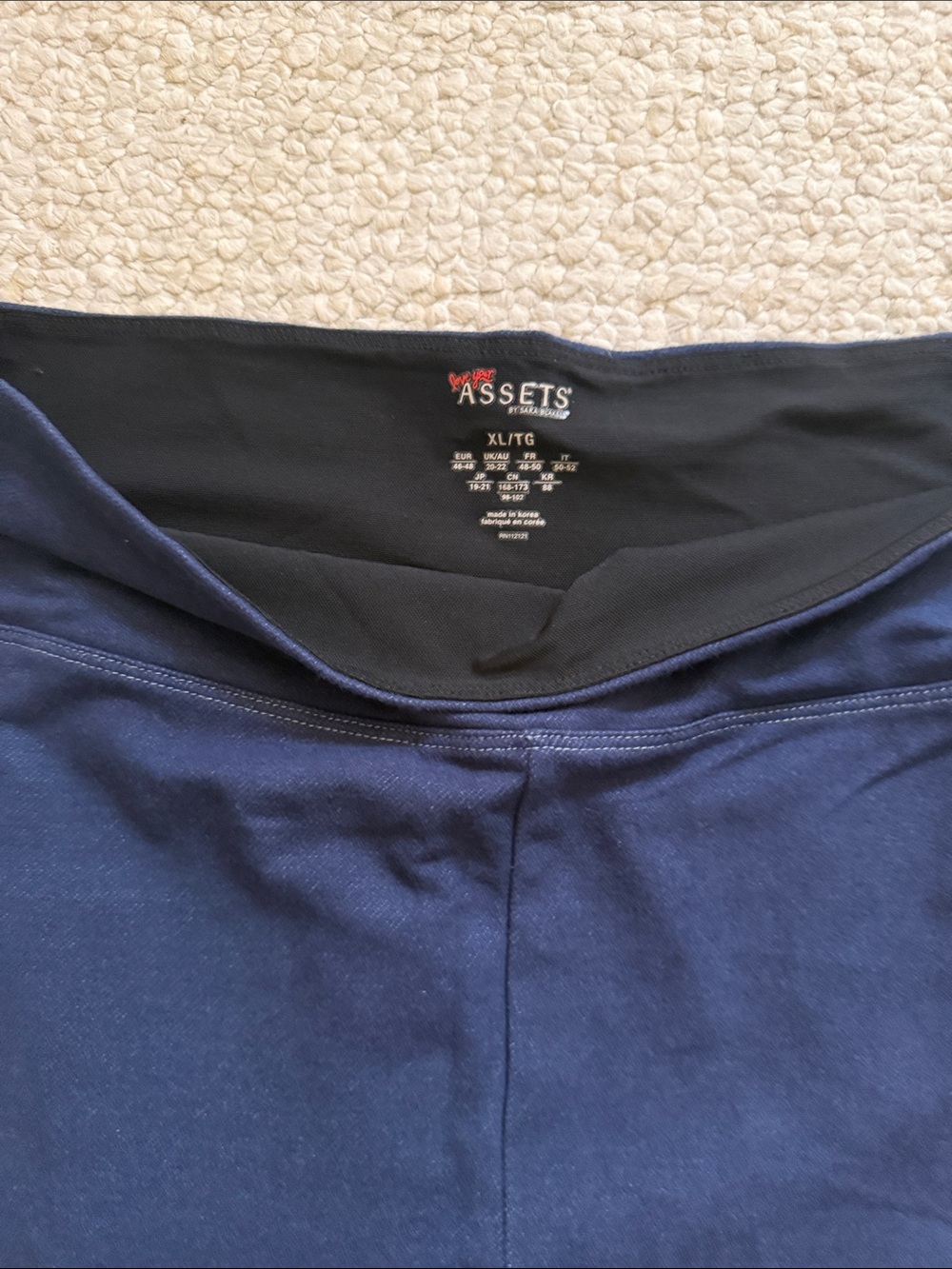 Assets by Spanx Women's Navy High-Rise Leggings, Size XL/TG